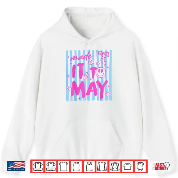 Hoodie Retro Stripes Last Day of School Teacher Made It to May Shirt