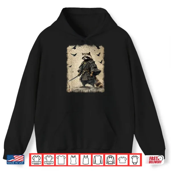 Hoodie Samurai Raccoon Japanese Warrior Art Anime Samurai Shirt