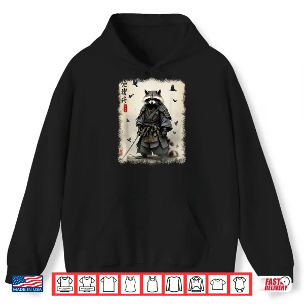 Hoodie Samurai Raccoon Japanese Warrior Art Vintage Anime Shirt