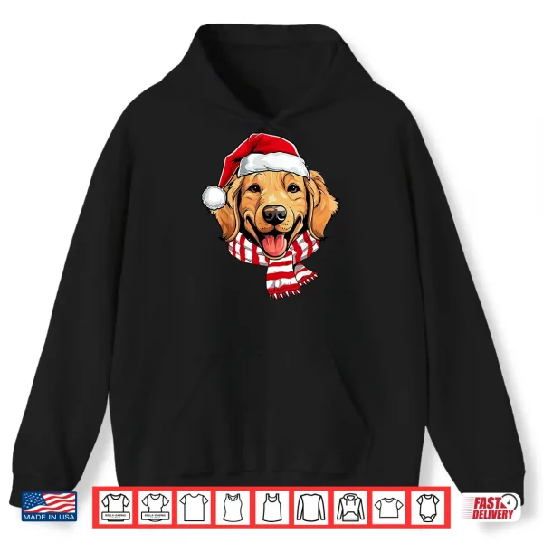 Hoodie Santa Golden Retriever Christmas Dog Lover Men Women Kids Shirt