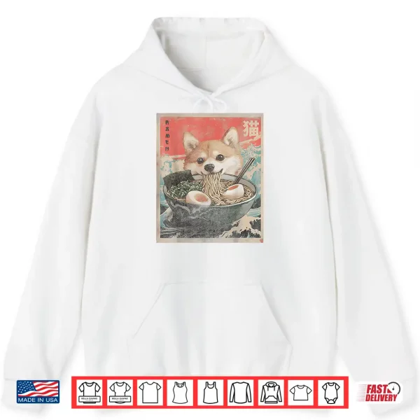 Hoodie Shiba Inu Ramen Japanese Funny Kawaii Shiba Dog Anime Gifts Shirt