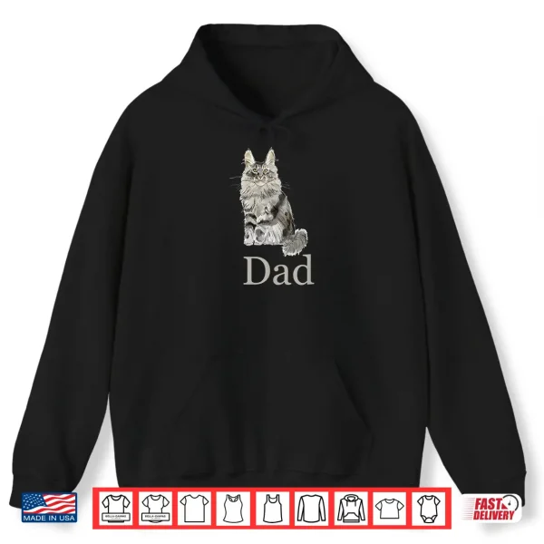 Hoodie Shirt Cat Daddy Maine Coon Cat Father Shirt