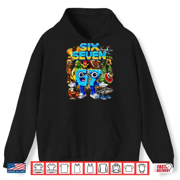 Hoodie Six Seven 67 Pixel Gamer Meme Funny Gifts for Boys Kids Shirt