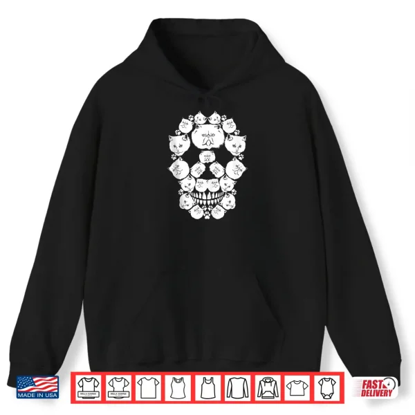 Hoodie Skull PERSIAN CAT Skeleton Halloween Costume Scary Shirt