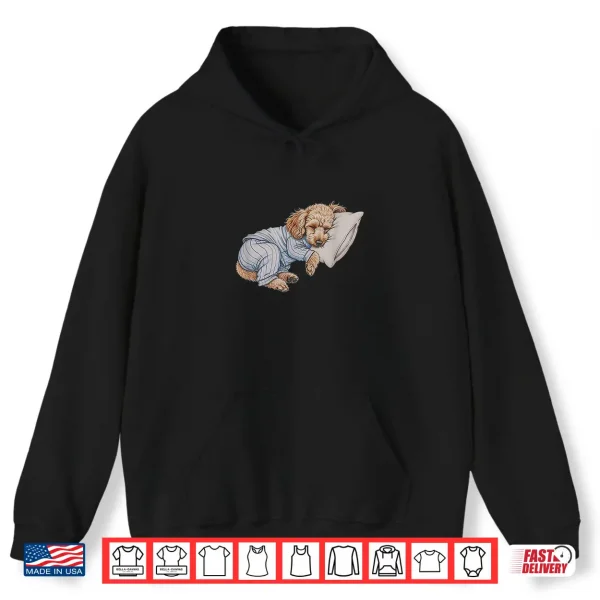 Hoodie Sleeping Pajama Poodle Drawing Art Design Shirt