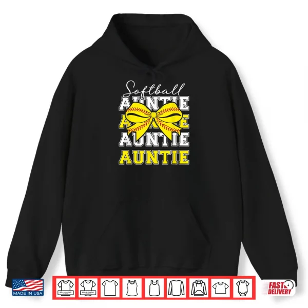 Hoodie Softball Auntie Coquette Softball Aunt Softball Player Aunt Shirt