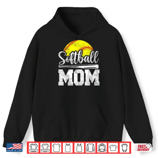 Hoodie Softball Mom Softball Player Game Day Mothers Day Gift Shirt 2