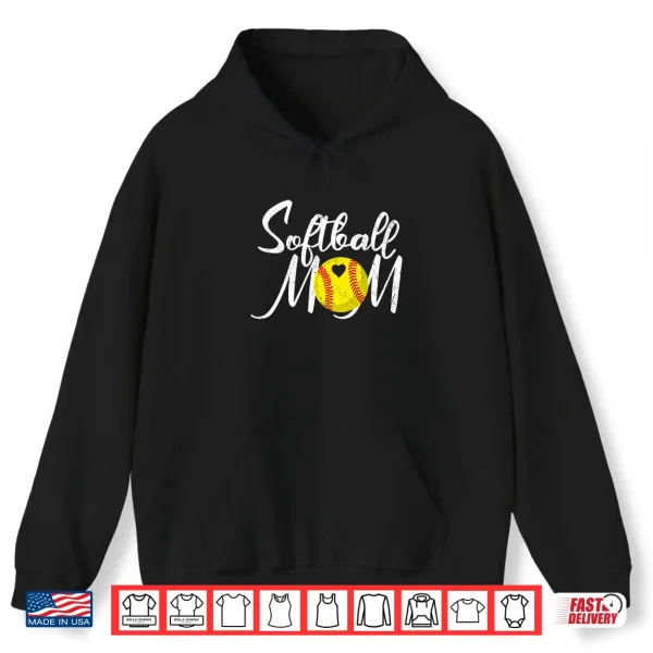 Hoodie Softball Mom Women Mama Mothers Day Shirt