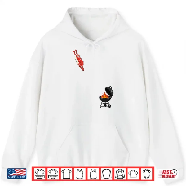 Hoodie Steak Dive Funny Flying Steak BBQ Grilling Cartoon Humor Shirt