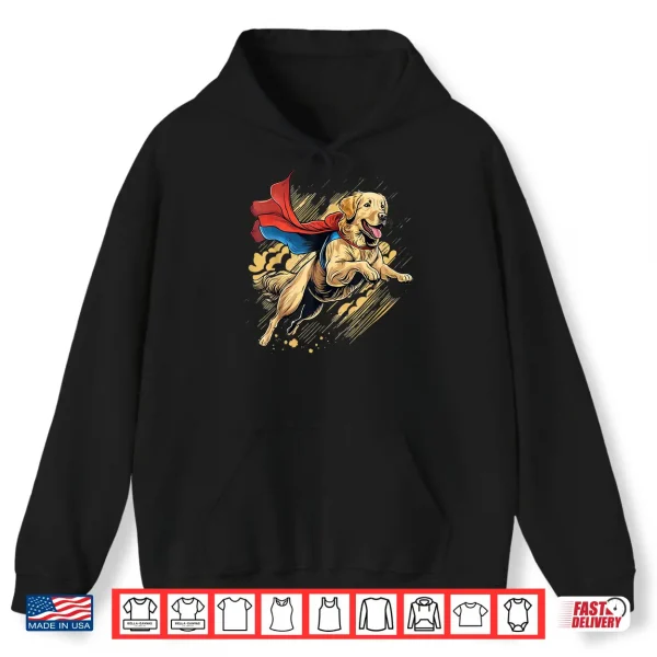 Hoodie Superhero Golden Retriever Red Cape Super Hero Dog Shirt