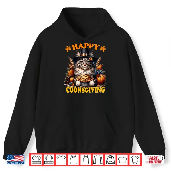 Hoodie Thanksgiving Maine Coon Cat Shirt