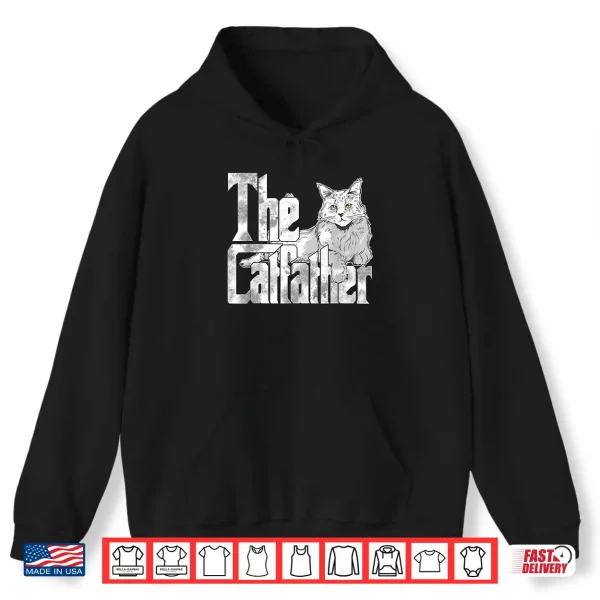 Hoodie The Catfather Maine Coon Cat Father Mafia Whiskers Daddy Shirt