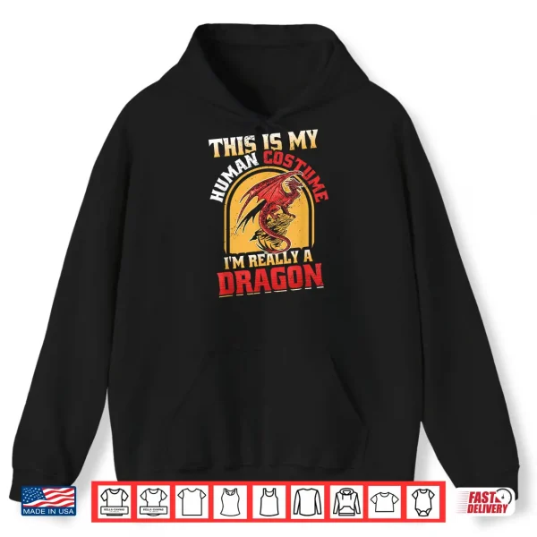 Hoodie This Is My Human Costume Im Really A Dragon Shirt