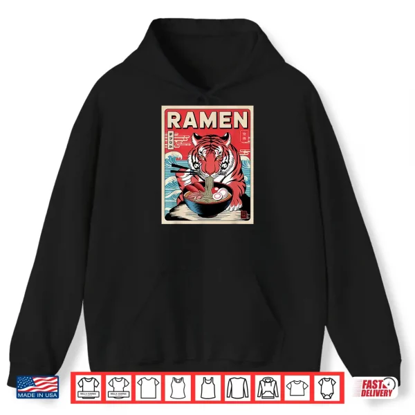 Hoodie Tiger Ramen Japanese Noodles Kawaii Anime Tiger Shirt