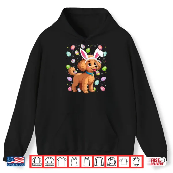 Hoodie Toy Poodle Dog Easter Egg Hunt Bunny Ear Toy Poodle Easter Shirt