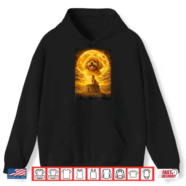 Hoodie Toy Poodle Howling to The Moon Vintage Funny Dog Graphic Shirt