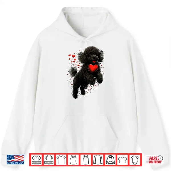 Hoodie Toy Poodle Love Heart for Valentines Day on Poodle Lover Shirt