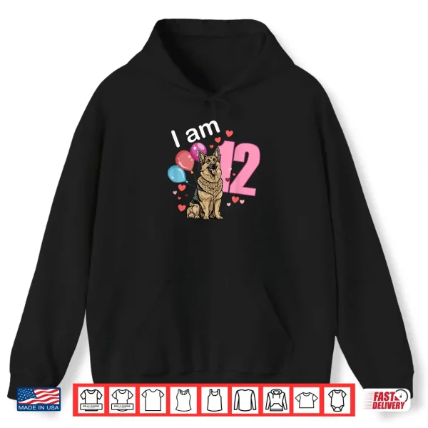 Hoodie Twelfth Birthday German Shepherd Owner Twelve Years Old Shirt