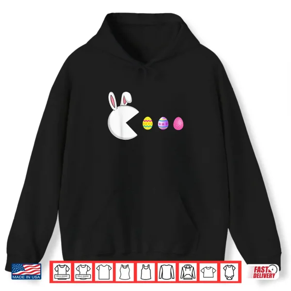 Hoodie Video Game Bunny Eggs Easter Gamer Kids Boys Men Gaming Shirt
