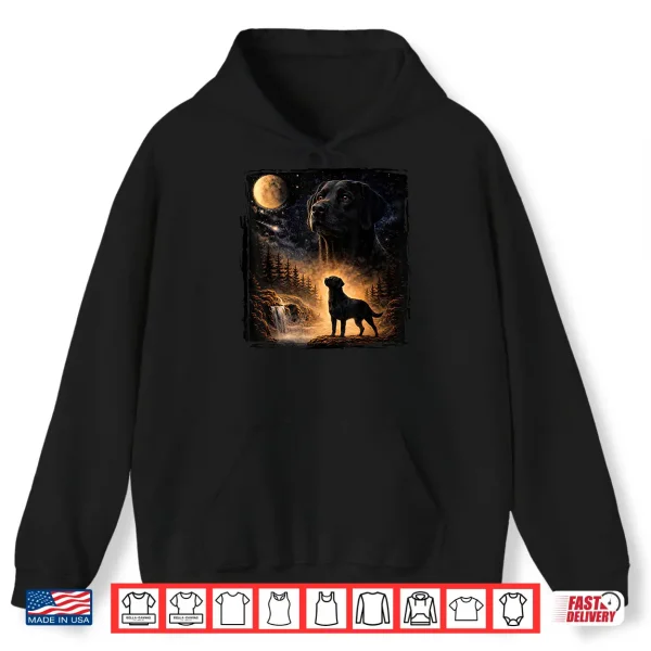 Hoodie Vintage 90s Black Labrador Retriever Howling at The Moon Shirt