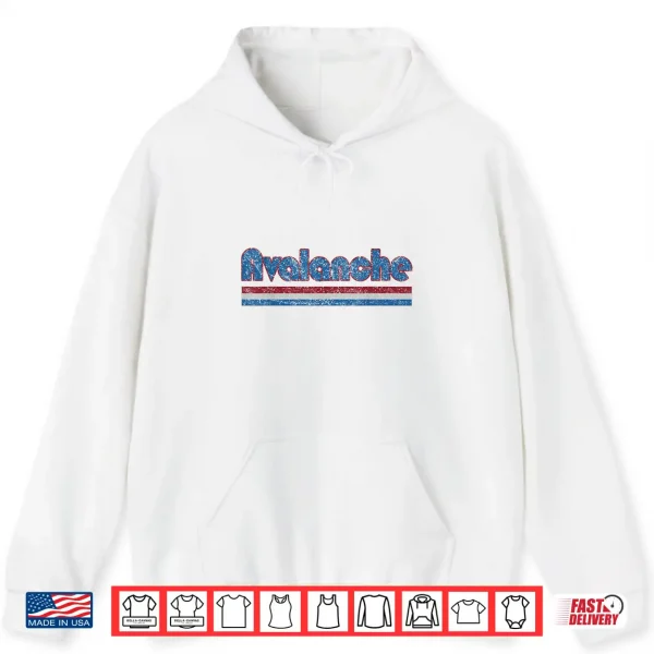 Hoodie Vintage Avalanche Name Distressed Three Stripes Weathered Shirt