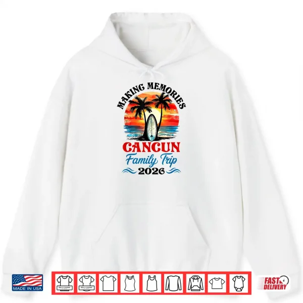 Hoodie Vintage Cancun Vacation Family Trip 2026 Matching Family Shirt