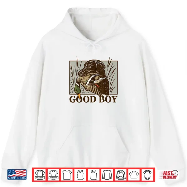 Hoodie Vintage Dog Good Boy Duck Hunting Labrador Retriever Gift Shirt