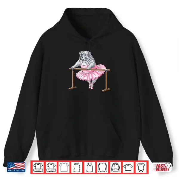 Hoodie Vintage English Bulldog Ballet Dancer Dancing Dog Lovers Shirt