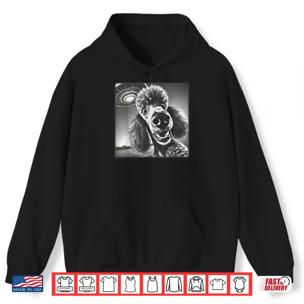 Hoodie Vintage Poodle Selfie with UFO Alien Photobooth Dog Mom Dad Shirt
