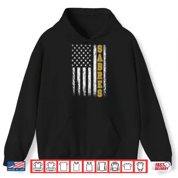 Hoodie Vintage Sabres USA Flag Shirt