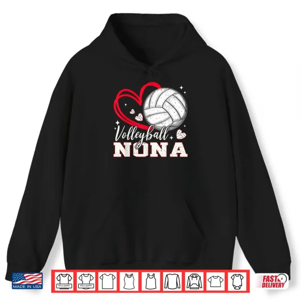 Hoodie Volleyball Nona Family Matching Cute Volleyball Heart Shirt