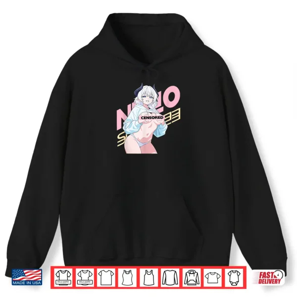 Hoodie Waifu Sexy Anime Girl Horns Japanese Retro Art Shirt