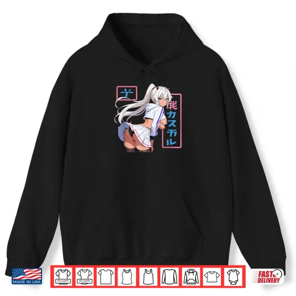 Hoodie Waifu Sexy Anime Girl Horns Mini Skirt Japanese Manga Style Shirt