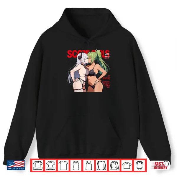 Hoodie Waifu Sexy Anime Kissing Girls Horns Japanese Manga Style Shirt