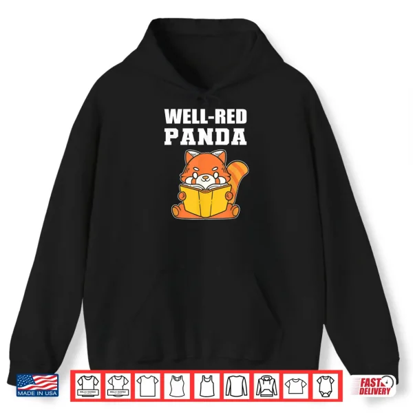 Hoodie Well Red Panda Bibliophile Shirt