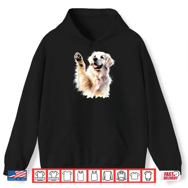 Hoodie White English Cream Golden Retriever Funny Pooch Paw Canine Shirt