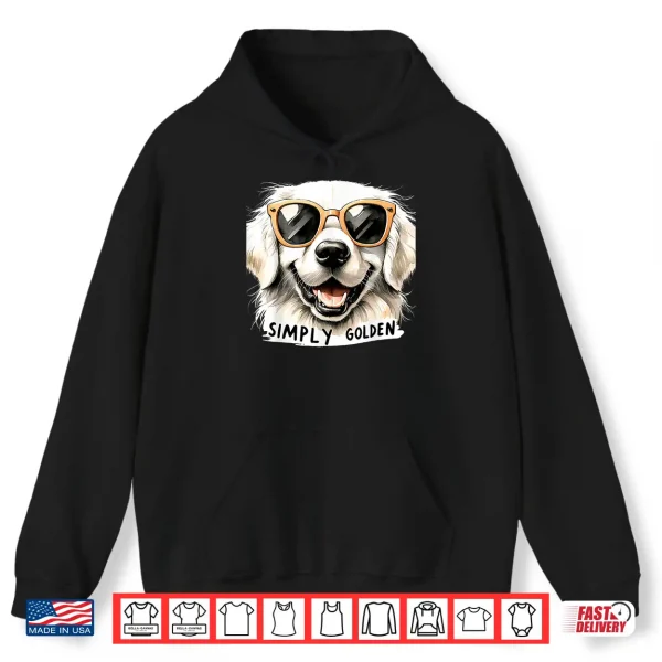 Hoodie White English Cream Golden Retriever Glasses Simply Golden Shirt