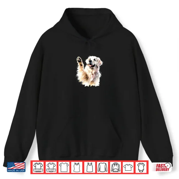 Hoodie White English Cream Golden Retriever Paw Canine Pooch Fun Shirt