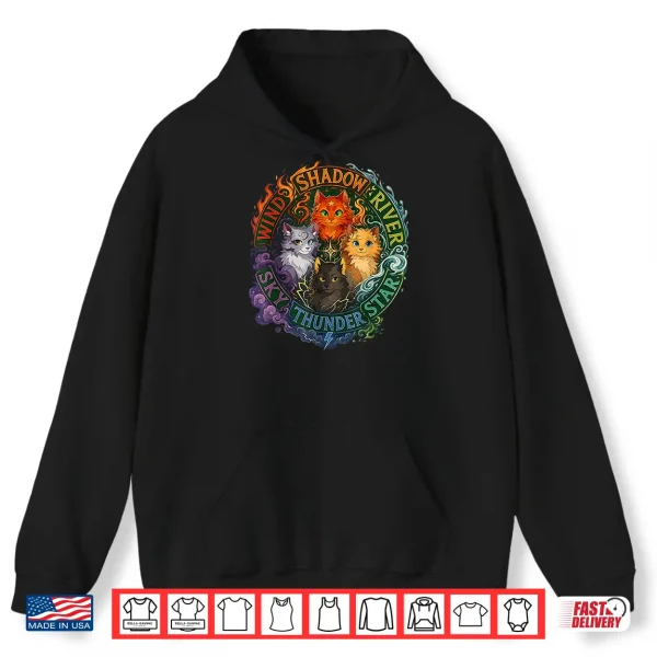 Hoodie Wind Shadow River Star Thunder Sky Cat FelineFire Star Cat Shirt