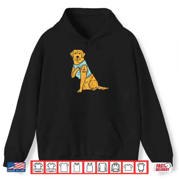 Hoodie Womens I Love Mom Golden Retriever Labrador Dog Lover Women Gift Shirt