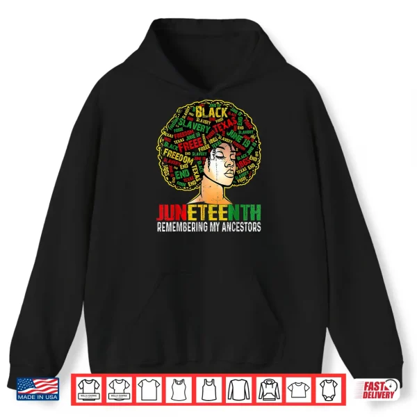 Hoodie Womens Juneteenth Remembering My Ancestors Shirt