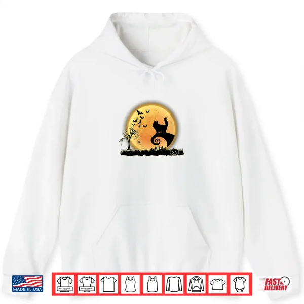 Hoodie Womens Persian Cat Scary And Moon Funny Kitty Halloween Costume Shirt