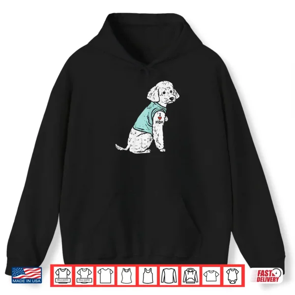 Hoodie Womens Poodle I Love Mom Tattoo Cute Pet Dog Owner Lover Women Gift Shirt