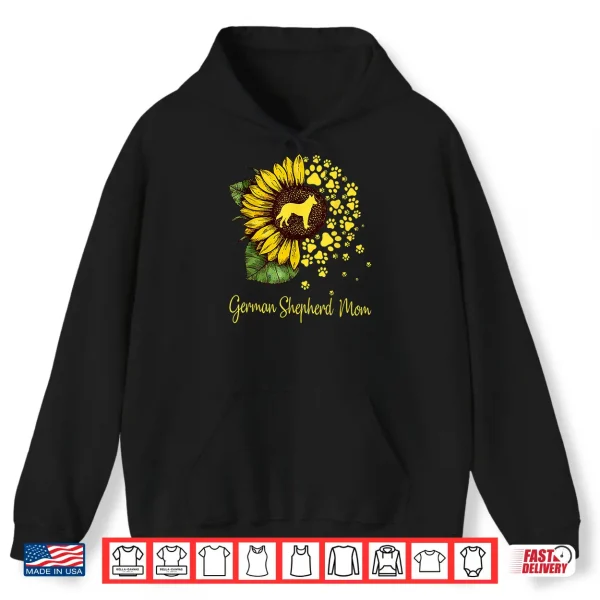 Hoodie Womens Sunflower German Shepherd Mom Dog Lover Gift Shirt