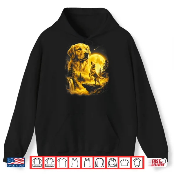 Hoodie Yellow Labrador Retriever Howling to The Moon Art Lab Owner Shirt