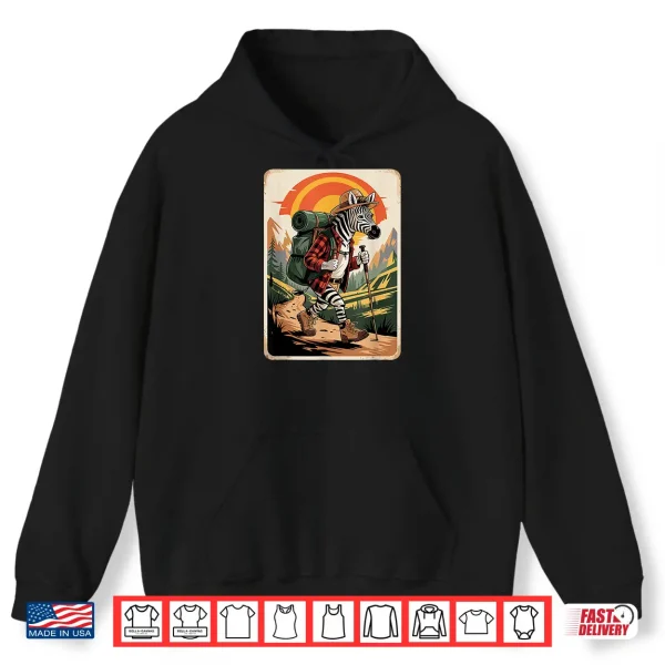 Hoodie Zebra Hiking Camping Camp Camper Backpacking Shirt