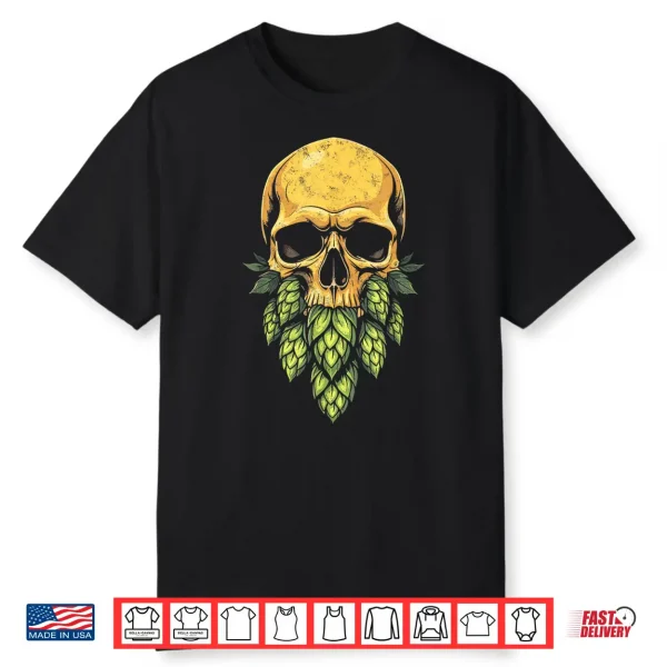 Hop Bearded Skull Brewer Funny Craft Beer Drinking Ipa Lover Shirt