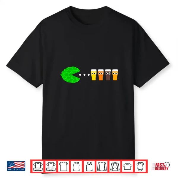 Hop Man Funny Gamer Craft Beer Lover Vintage Beer Shirt