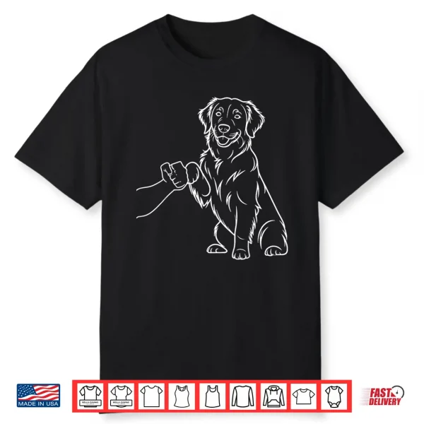 Human And Dog Paw Fist Bump Dog Lover Golden Retriever Shirt