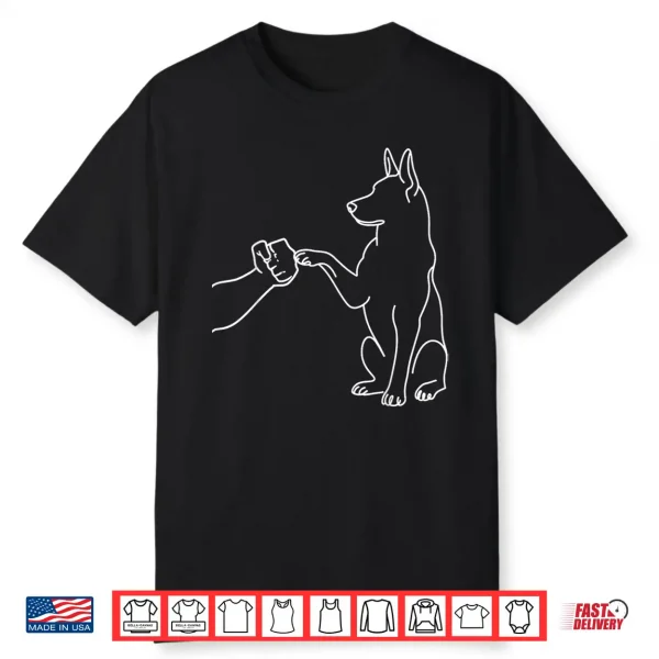 Human And Dog Paw Fist Bump Dog Lover German Shepherd Shirt